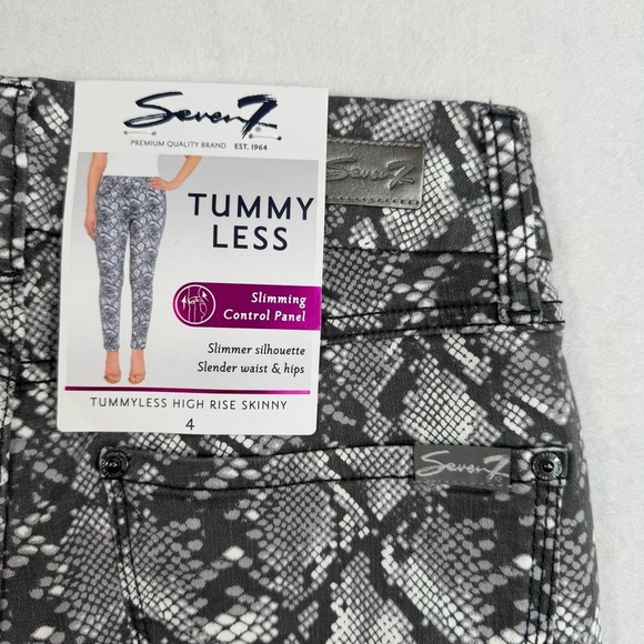 Seven 7 Tummyless Skinny Jeans SZ 4 High Rise Snake Skin NWT - Picture 10 of 16